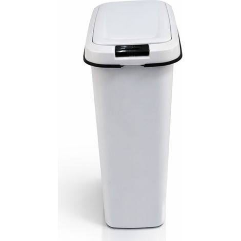 Contenedor para reciclaje 25L estrecho Diseño compacto con tapa de muelle Optimización de espacios en cocina y hogar (1/5)