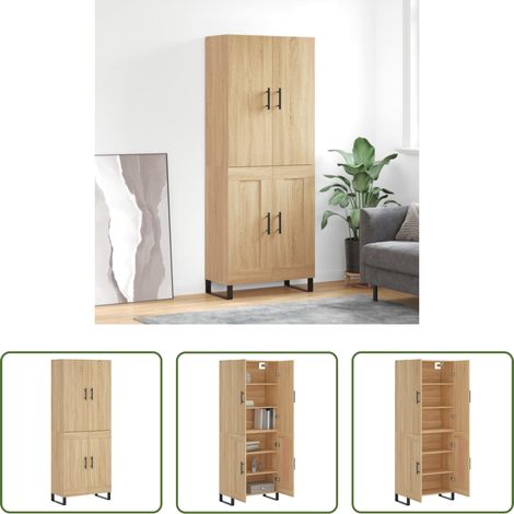 Buffet en bois - Buffet haut Chêne sonoma 69,5x34x180 cm Bois d'ingénierie (1/5)