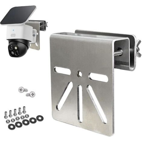 Support de gouttière en acier inoxydable pour Eufy Security SoloCam S340, support de caméra de sécurité solaire, vis antirouille, installation sans perçage, compatible avec caméras IP PTZ (1/4)