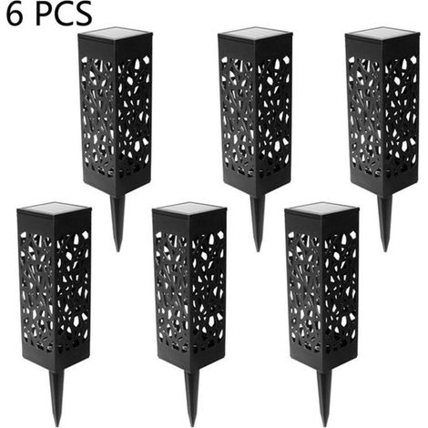 6 Pack Solar Lights Outdoor,White Light,Outdoor Lawn Lamp Hollow Lamp
