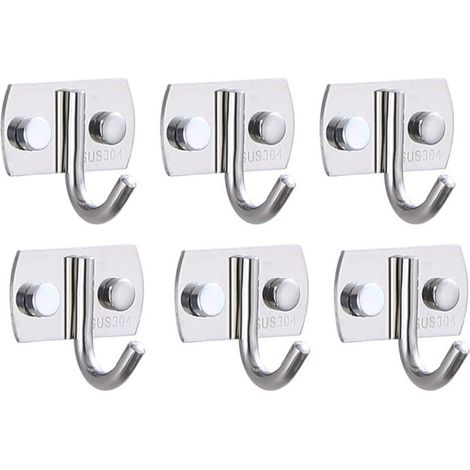 6pcs Single Hook Type Hanger, Punch-Free Coat Hook, Single Hook, Clothes Hook, Kitchen Bathroom (1/4)