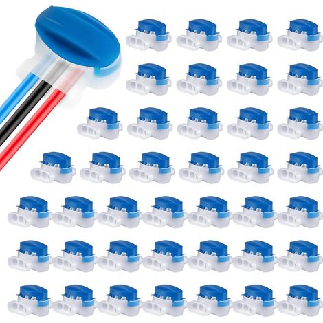 Lot de 40 connecteurs de câbles pour robot tondeuse, remplissage gel, extension ou réparation fil basse tension (1/5)