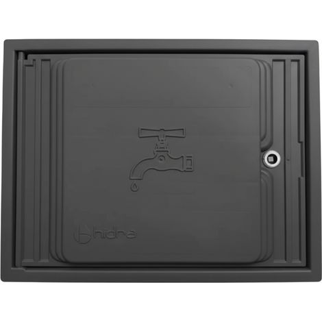 Suinga – Porte de compteur d'eau en polypropylène gris 35 x 45 cm – Couvercle avec cadre pour montage encastré – Résistant aux chocs et à la corrosion