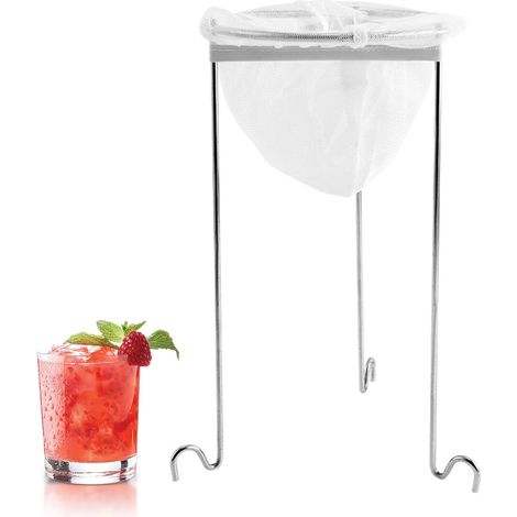Set of voltage of jam, funnel of strainer to manufacturing of jam, support and bag of passage of jelly stainless steel, kit of constraints of confitur-e reusable with 3 legs (1/5)
