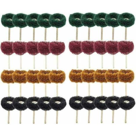 40Pcs 1"(25mm) Roue abrasive Roue de polissage pour Dremel Outil rotatif (1/4)