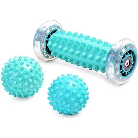 Kit de massage des pieds avec rouleaux, balles de massage à picots et bâtonnet de massage musculaire, masseur musculaire pour la fasciite plantaire, la récupération musculaire et le relâchement myofas (1/4)