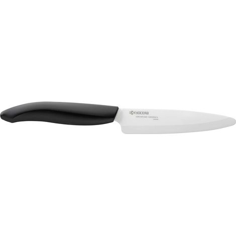 Kyocera FK110WH Coltello Frutta e Verdura, Lama Ceramica Bianca, 110 mm, Manico ABS Nero (1/3)