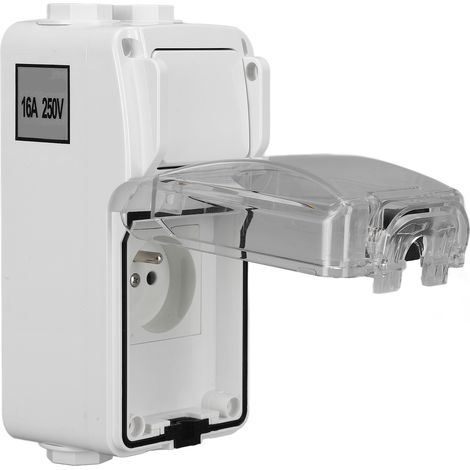 Prise étanche IP66 interrupteur à bascule, boîtier ABS 250V 16A norme NF