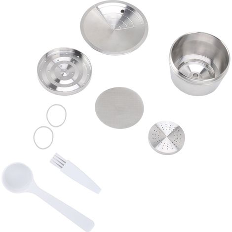 Kit de capsules de café en acier inoxydable avec filtre réutilisable, joint, brosse, cuillère et plaque de pression pour EDG DG325 (1/5)