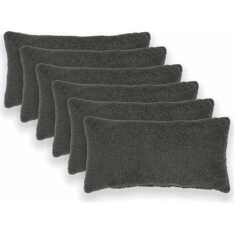 Federa 6 pz HEERLEN Grigio Scuro 40 x 80 cm Bouclé vidaXL (1/5)