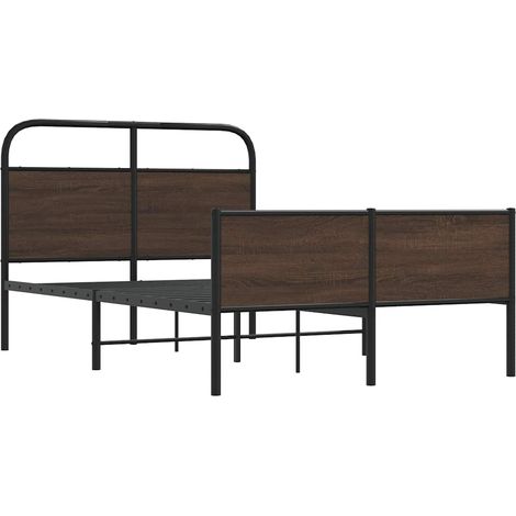 vidaXL Cadre de lit sans matelas 140x200 cm chêne marron (1/5)