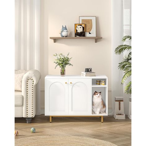 Maison de toilette pour chat – Meuble litière caché en bois – Dimensions 100 x 50 x 72 cm – Charge jusqu'à 60 kg