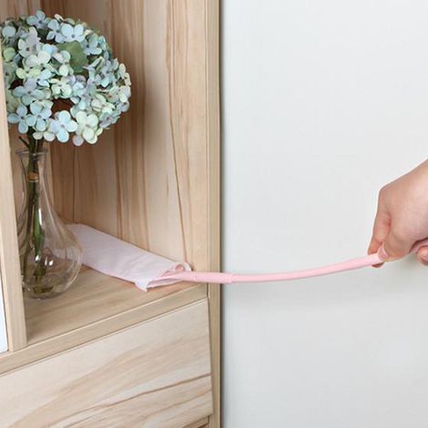 Fugenbürste mit langem Stiel – Multifunktionale, weiche Bürste, rosa, PP+Nylon – Einfache Anwendung (1/5)