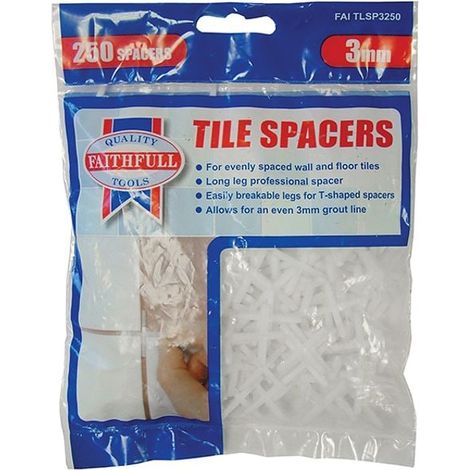 Faithfull 3-250 Tile Spacer Long Leg 3mm (Bag 250) FAITLSP3250 (1/2)