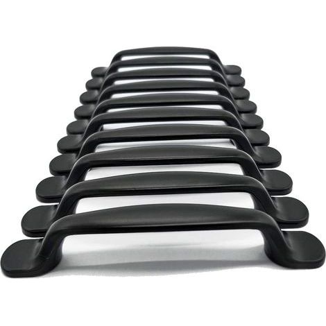 Freosen – Poignées de meuble 20x – Aluminium noir – Entraxe 96mm – Longueur 130mm – Largeur 15mm – Vis incluses (1/4)
