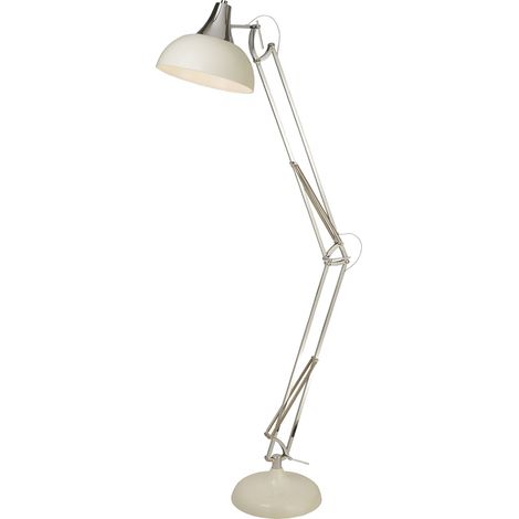Searchlight Goliath Lampada da terra Task in metallo cromato e crema (1/4)