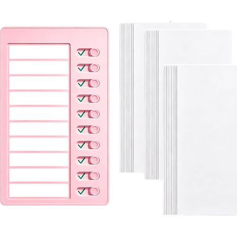 Tableau mémo en plastique, bloc-notes pour usage quotidien, avec feuilles blanches pour les tâches (1/2)