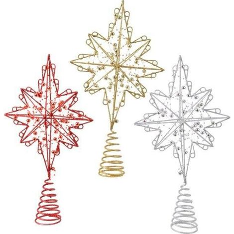 Puntale Glitter Assortite H33 - Decorazione Scintillante per Altezza 33 cm
