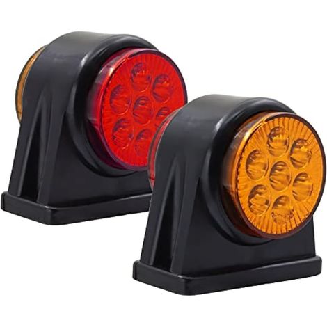 Biqing Double Face Feux de Gabarit Latéral LED Rouge Blanc,8 LED Feux Latéraux pour Caravane 12V 24V Feux de Position Étanche pour Camion Caravane Remorque,2pcs (Modèle E) (1/5)