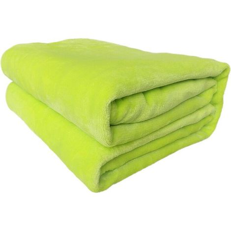 Grüne Decke für Doppelbett, 152 x 203 cm, weich und flauschig.