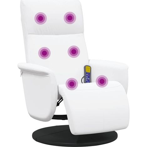 Massage Recliner Chair White 71 x 90 x 105 cm Faux Leather vidaXL