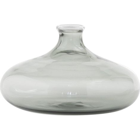 Vasetto Un Fiore Artigianale in Vetro Borosilicato Soffiato a Mano Colore Grigio 19 cl Elegante Complemento d'Arredo per Tavola e Interni Moderni
