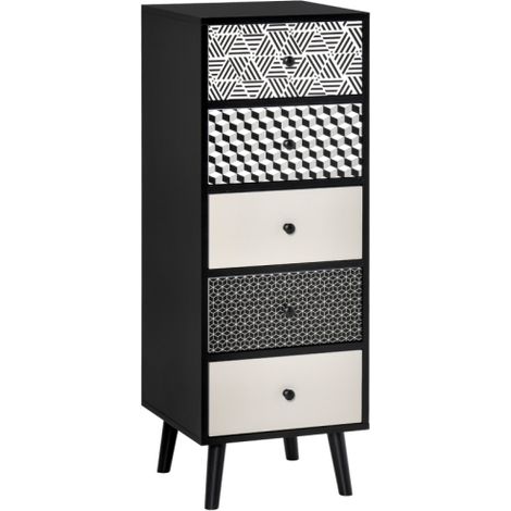 5 Drawer Dresser,Vertical Chest of Drawers for Bedroom and Living Room Storage Solution