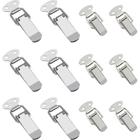 Serrures de tension en acier inoxydable – Lot de 12 pièces (2 tailles), étanchéité renforcée pour tiroirs, coffres et boîtes à outils (1/5)