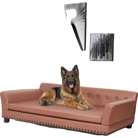 Canapé Lit pour Animaux, Imperméable, Coussin Amovible, Chocolat-a, XL (1/2)