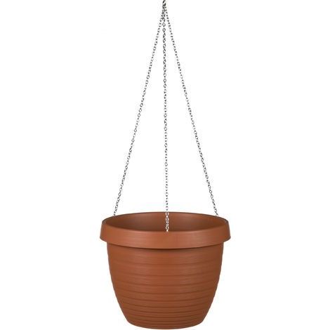 Scheurich Country Star 30, Hängeampel/Hängetopf, rund, aus Kunststoff Farbe: Terracotta, 29 cm Durchmesser, 22,4 cm hoch, 8,5 l Vol. (1/3)
