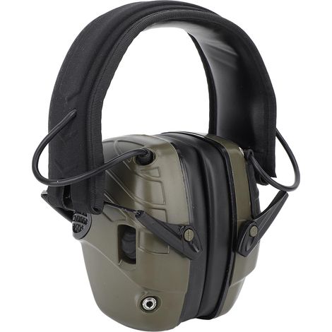 Casque antibruit électronique en ABS pour le tir en extérieur, idéal pour la chasse et l'entraînement (vert olive). (1/5)