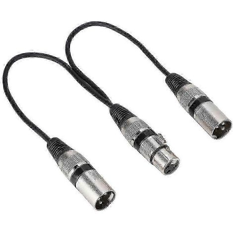 Adaptateur répartiteur audio XLR femelle vers double mâle 30 cm (2025) pour microphone, compatible avec les appareils photo Canon, noir. (1/5)