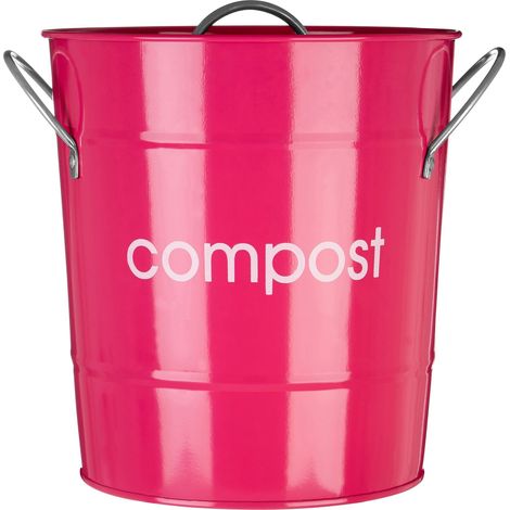 Interiors By Premier Durable Hot Pink Compost Bin, Attractive Look Compost Bin For Kitchen, Convenient Kitchen Compost Bin (1/5)