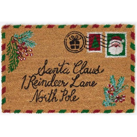 HOMESCAPES Christmas Letter to Santa Doormat - Coir, 40 x 60 cm (1/4)