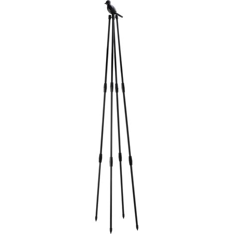 Arche Obélisque pour Jardins avec Revêtement Résistant Corrosion - 47.2in/63in Noir Plantes Grimpantes Poteaux Métal Steel+PP Trépied Vertical Freesanstanding Incluant 1 Treillis (1/5)
