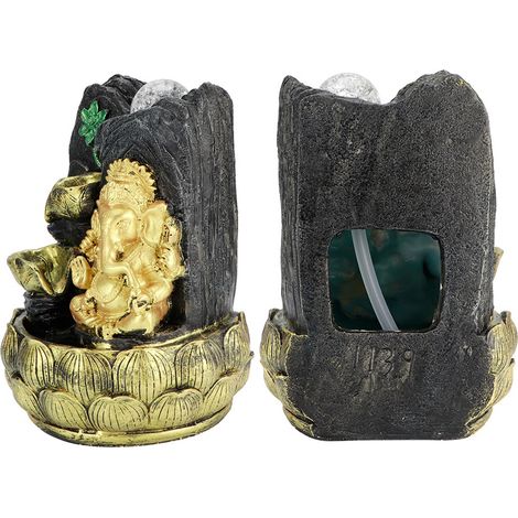 Fontaine de bureau avec statue d'éléphant Ganesha et Bouddha, décoration pour la maison et boule lumineuse (1/5)