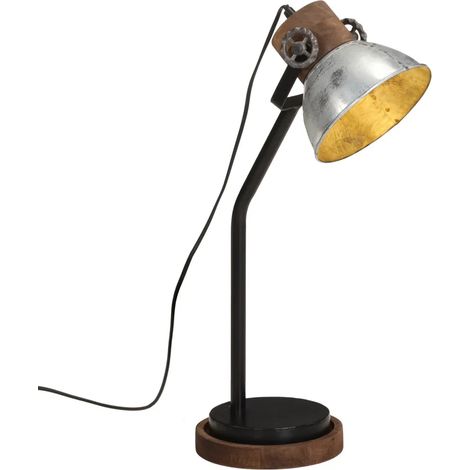 Lampe de bureau style industriel ajustable 18 x 18 x 60 cm en fer argent vintage (1/5)