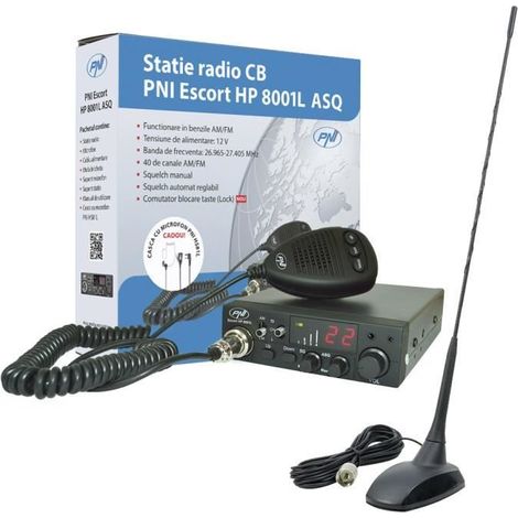Station de radio - CBI - ESCORT CB 8001L ASQ - CB PNI Extra 48 - Aimant - Noir (1/4)