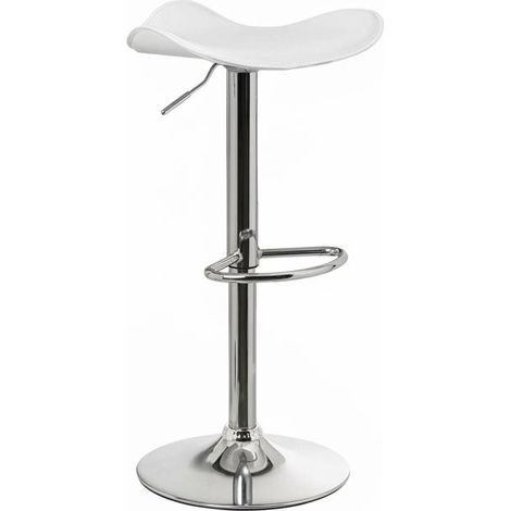 Sgabello Moderno Cuoio Sintetico Metallo Bianco Cucina Bar 45 x 44 x 83 cm (1/5)