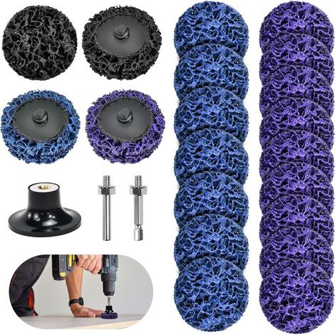 20 Pièces Csd Disque 50 Mm Disque De Nettoyage Grossier Disque Abrasif Csd Visseuse Sans Fil Perceuse Avec 2 Tiges Changement Rapide Et Compatibilité Élevée (1/5)