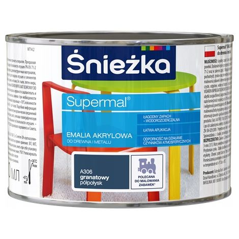 Śnieżka Eko Supermal Acryllack 0,4 l Marineblau Halbglänzend A306 1 Stk.
