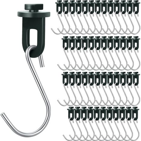 Pots suspendus pour serre, œillets de gouttière pour serre, clips de fixation, crochets en S en acier inoxydable (œillets de fixation vert foncé + crochets (50 de chaque)) (1/5)