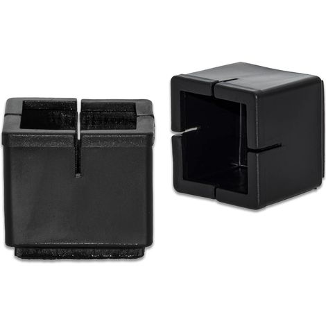 4 pièces Capuchons de Jambe de Chaise carré avec Coussinets en Feutre, PVC Noir Capuchons de Protection pour Pieds de Chaise, Planeurs de Meubles, [49 à 55mm] (1/5)