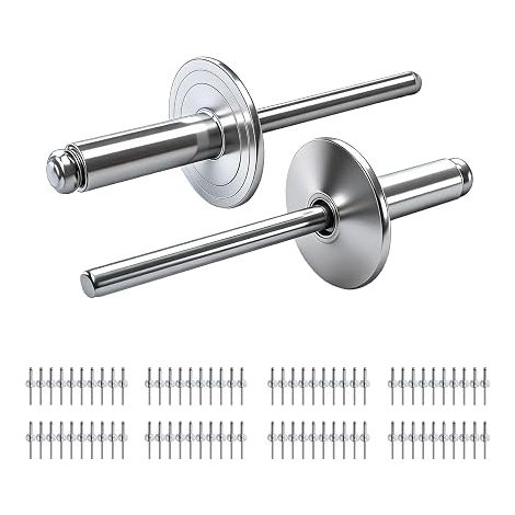 80 Aluminium Blind Rivets with Wide Flange, 0.5 x 25 mm Pop Rivet (1/5)