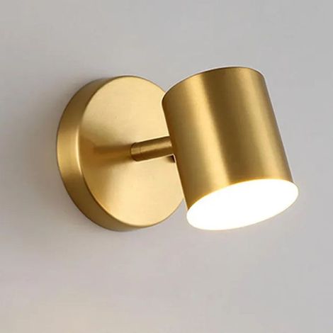 Lampe de chevet : Lumière dorée rotative au style post-moderne épuré - Applique murale réglable pour chambre, couloir, allée (1/5)