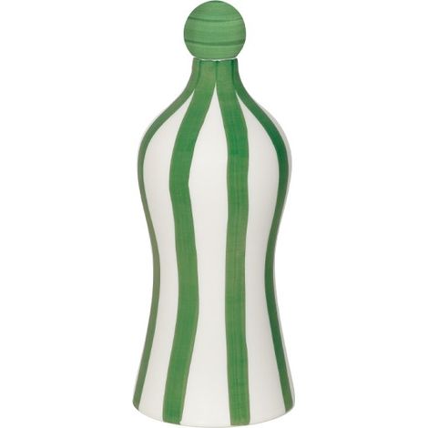 Lido - Bottiglia in ceramica a righe Verdi Zafferano