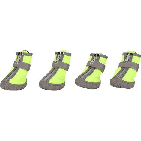 Bottes chaudes pour chien, imperméables, respirantes, réfléchissantes, antidérapantes, à semelle souple, pour chiot, idéales pour l'extérieur, vertes, type 5 (1/5)