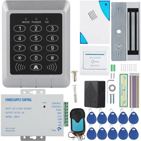 Kit de verrou électromagnétique avec carte d'accès, mot de passe et système de contrôle de sécurité pour porte (1/5)