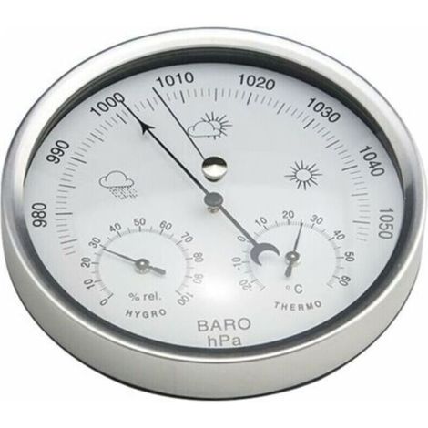 Station météo analogique avec baromètre, thermomètre et hygromètre – TRIMEC – Design sobre et lecture intuitive (1/5)