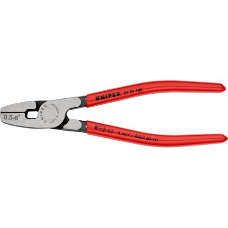 KNIPEX 97 81 180 Pince à sertir pour embouts de câble introduction frontale gainées en plastique 180 mm